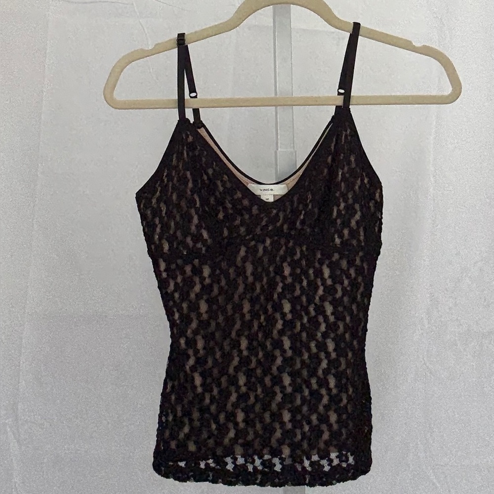 NWT-Vince black camisole with nude lining. S/P.